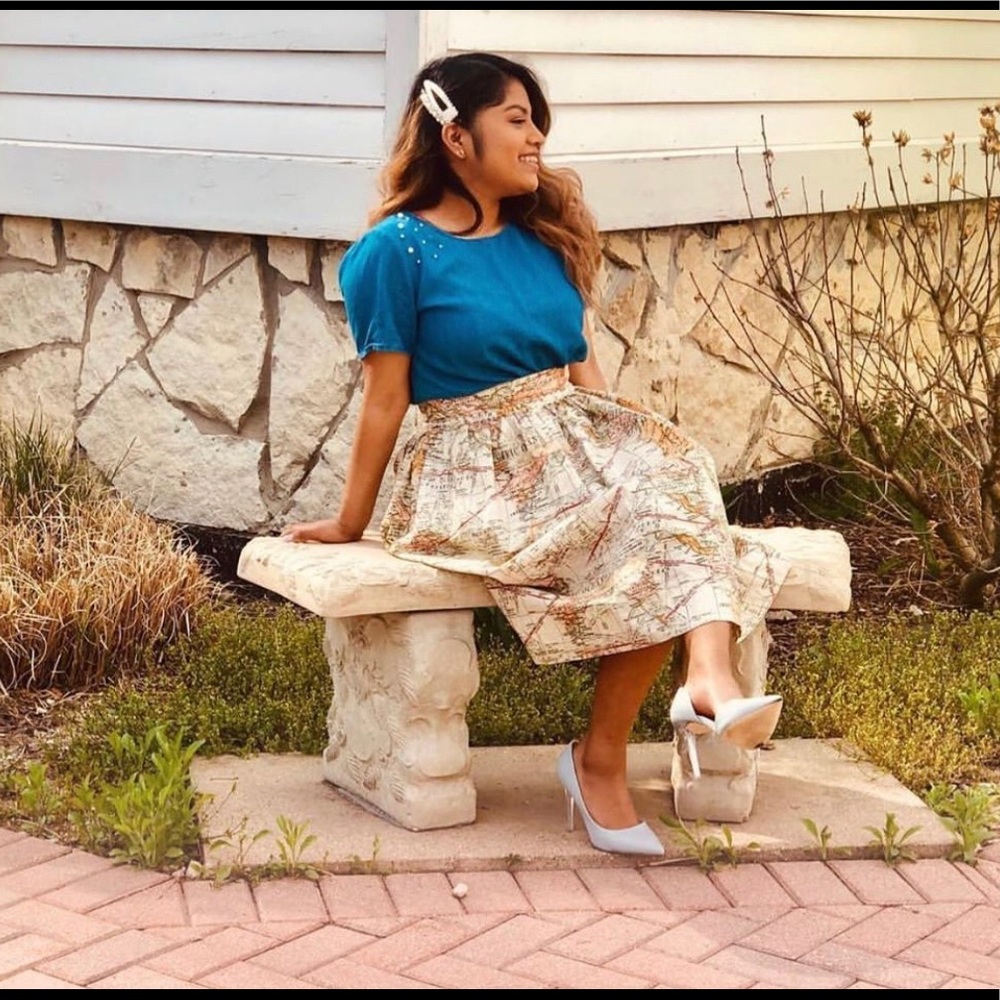 Map Skirt Midi Skirt